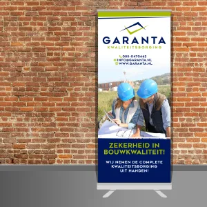 Garanta heeft een roll-up banner laten ontwerpen
