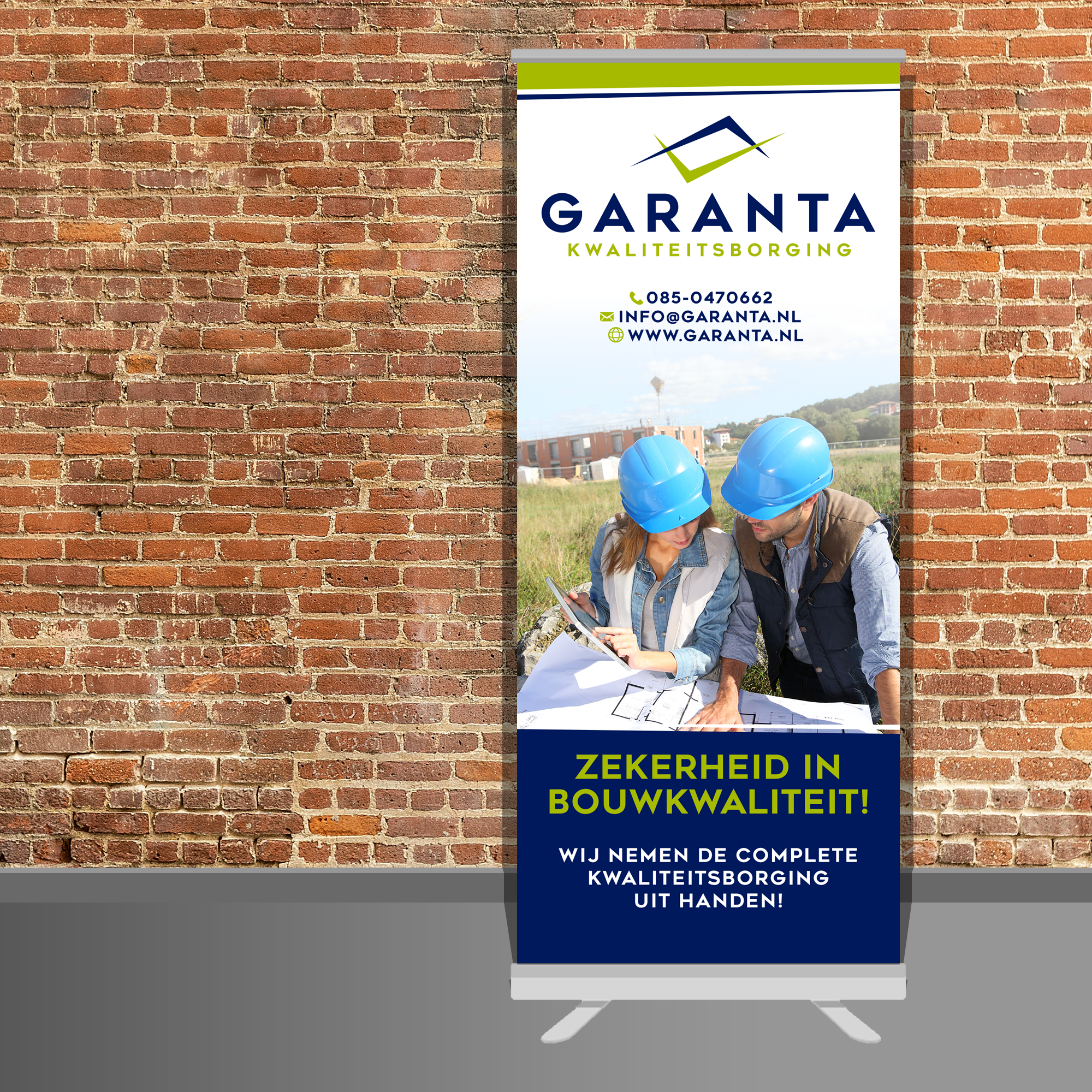 Garanta heeft een roll-up banner laten ontwerpen
