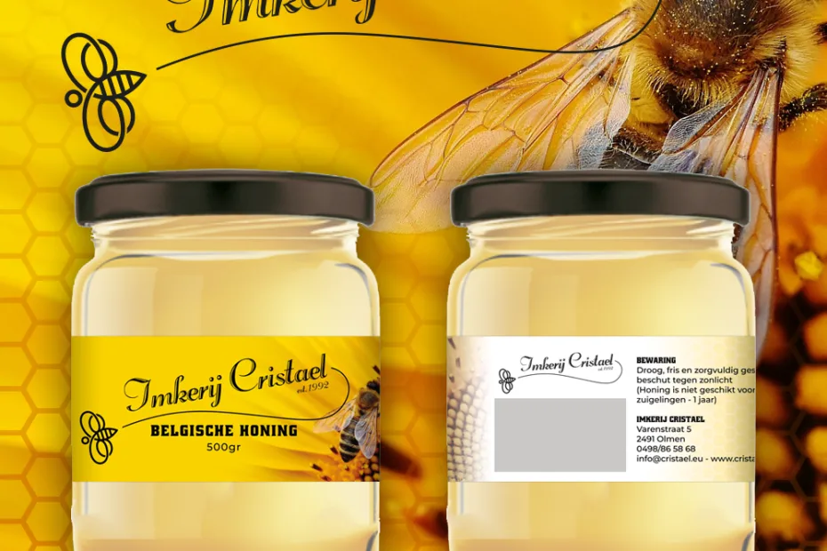 Etiket ontwerp voor honing imkerij