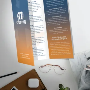 Drieluik flyer ontworpen voor Obereg