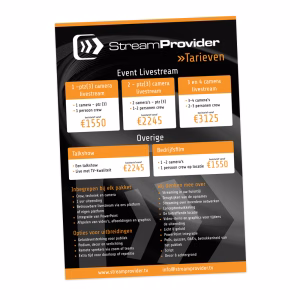 Flyer laten ontwerpen; Streamprovider