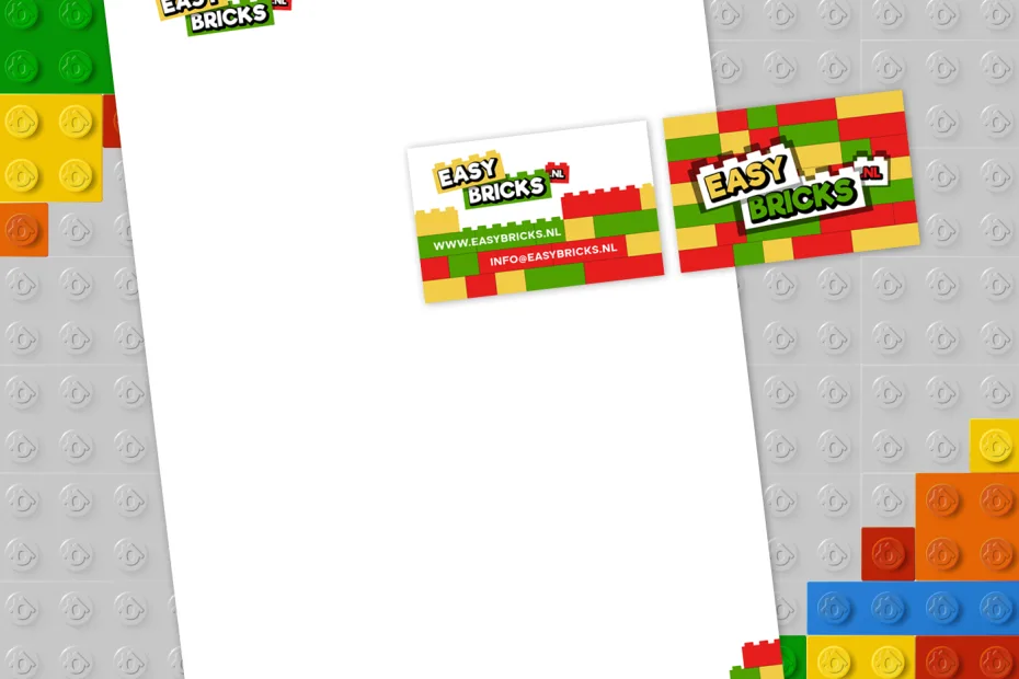Huisstijl ontwerp easybricks briefpapier visitekaartje