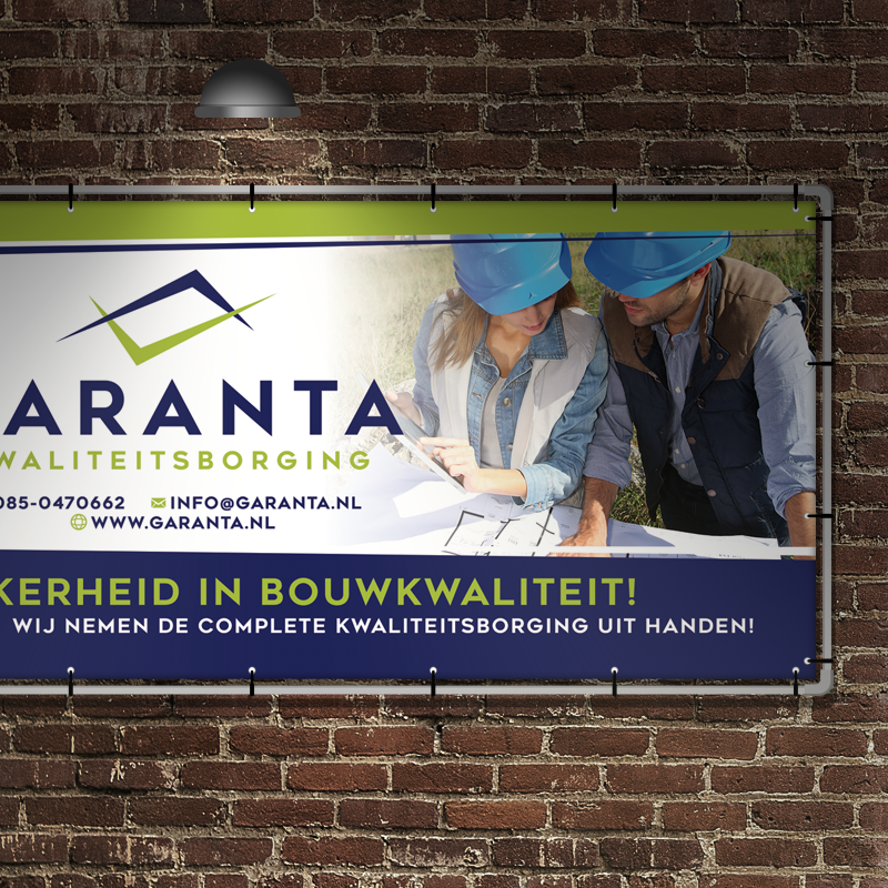 Garanta heeft door ons een banner/spandoek laten ontwerpen