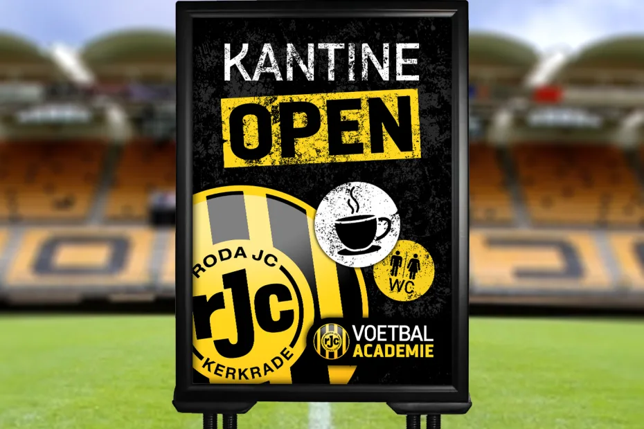 stoepbord ontwerp buitenreclame Roda JC Kerkrade