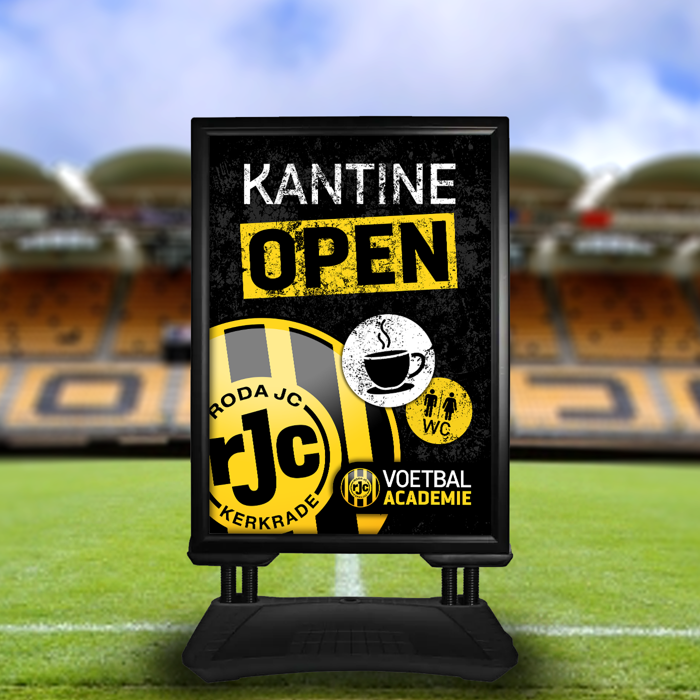 stoepbord ontwerp buitenreclame Roda JC Kerkrade