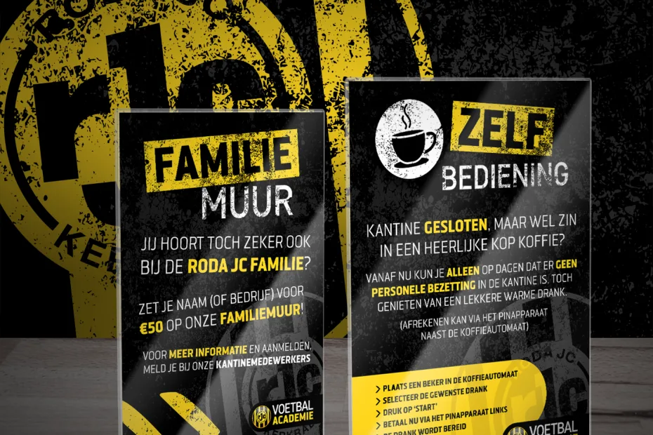 Ontwerp van toonbankdisplays voor de Roda JC Voetbalacademie
